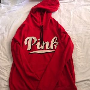 PINK, red sweatshirt